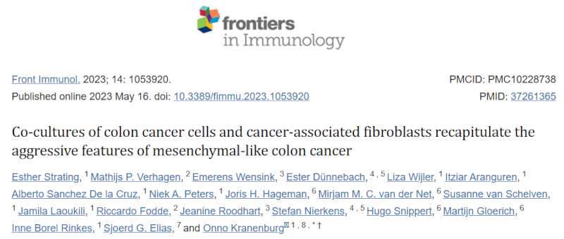 结肠癌细胞和肿瘤相关成纤维细胞的共培养可概括间充质型结肠癌的侵袭性特征